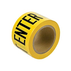 a roll of yellow barricade tape