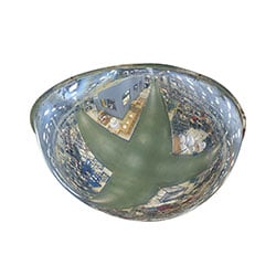 a bubble security cover with a mirrored surface