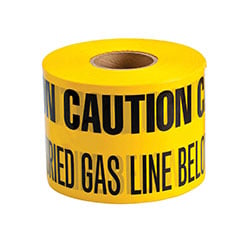 a roll of yellow underground warning tape