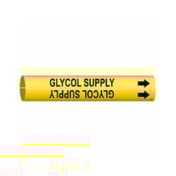 a yellow pipe marker sleeve for other liquids