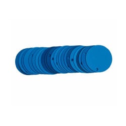 flat round metal blue tags valve tags