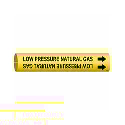 a yellow pipe marker sleeve for gases