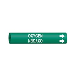a green pipe marker sleeve for medical gases