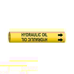 a yellow pipe marker sleeve for oil