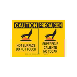 a bi-lingual caution sign