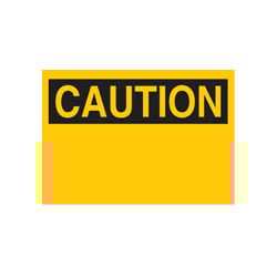 a blank caution sign