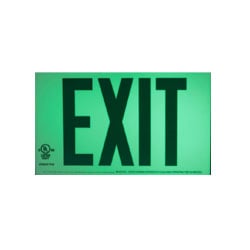A glow in the dark exit sign