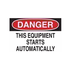 a black, red and white danger sign