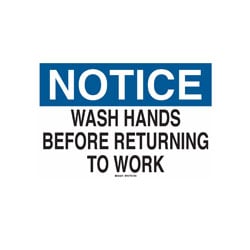 a hand washing notice to employees sign