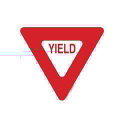 A triangle Yield sign
