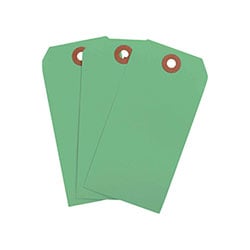 a sample of a blank green hang tag