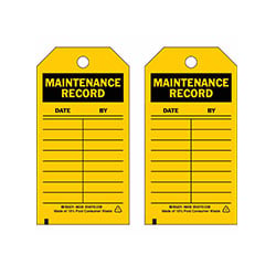 a sample yellow hang tag that says inspection