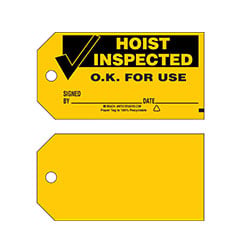 a sample yellow cardstock hang tag