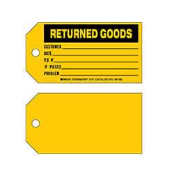 a sample yellow cardstock hang tag