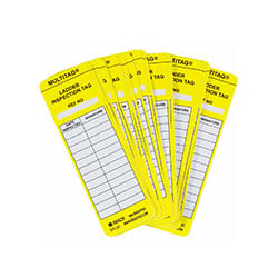 a sample yellow and white cardstock hang tag