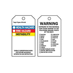 a sample white cardstock hang tag