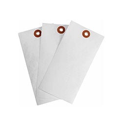 a sample of white tyvek hang tag